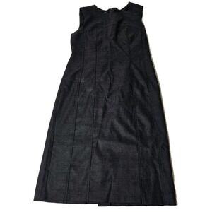 Jones New York Dress Womens 6 Collection A Line Dark Gray Round Neck‎ EUC